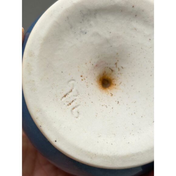 Vintage Signed Ceramic Paperweight Studio Pottery Artisan Piece Pink Blue Glaze - Picture 5 of 10